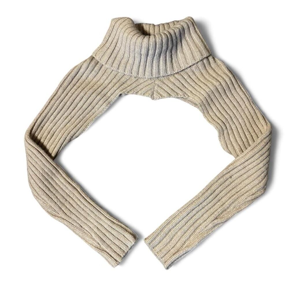 Princess Polly Oatmeal Ribbed Knit Cowl Shrug Bolero S/M Coquette